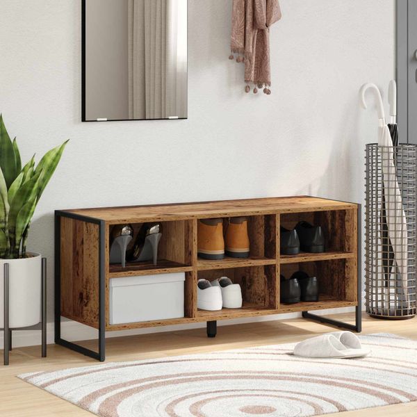 vidaXL Skriňa na topánky Staré drevo 100 x 35 x 44 cm Kompozitné drevo