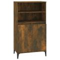 vidaXL Vysoká skrinka dymový dub 60x36x110 cm spracované drevo