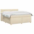 vidaXL Posteľ boxspring s matracom Krémová 140 x 200 cm Látka
