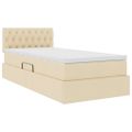 vidaXL Postel s úložným prostorem a matrací Krémová 90 x 190 cm Zamat