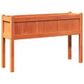 vidaXL Záhr. kvetináč s nohami voskový hnedý 110x31x70cm mas. borovica