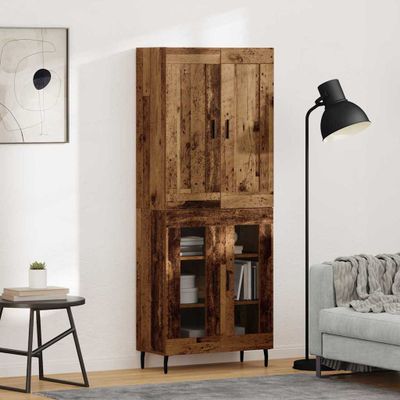vidaXL Highboard 2 pcs Staré drevo Kompozitné drevo