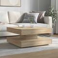 VidaXL Konferenčný stolík otočný o 360 stupňov dub sonoma 70x70x34,5cm