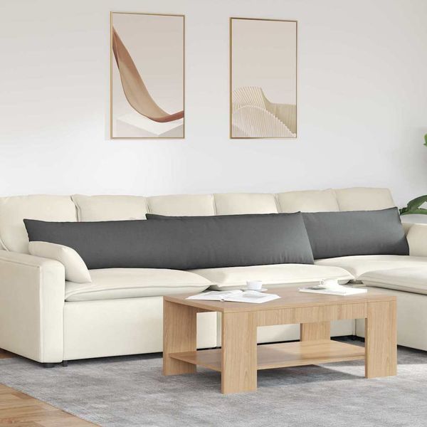 vidaXL Vankúše na pohovku 2 pcs Tmavo šedá 200 x 40 cm látka