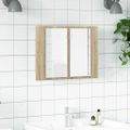 vidaXL LED kúpeľňová zrkadlová skrinka dub sonoma 60x12x45 cm akryl