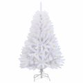 vidaXL Umelý Sklápací Vianočný Stromček Biela 150 cm PVC a oceľ