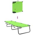 vidaXL Skladací lehátko Zelená 188 x 57 x 86,5 cm Polyester