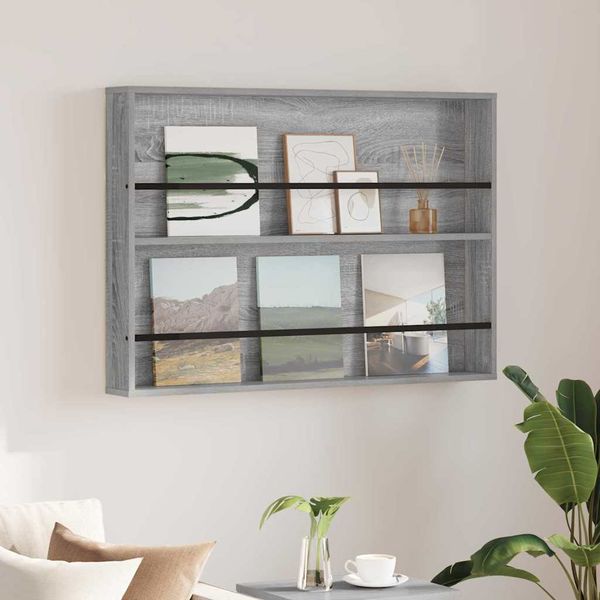 vidaXL Regál na časopisy Sivý Sonoma 100 x 12 x 70 cm Kompozitné drevo