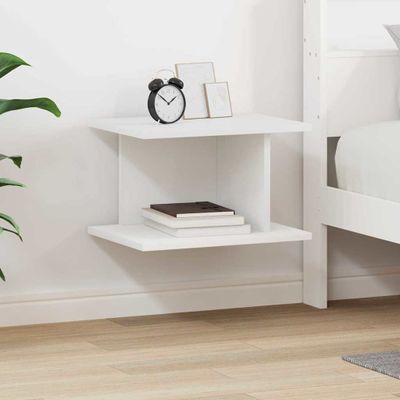vidaXL Nočný stolík Biela 40 x 30 x 25 cm Kompozitné drevo