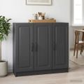 vidaXL Servírovacia skriňa Čierna 89 x 34,5 x 77 cm Kompozitné drevo