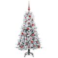 vidaXL Umelý Sklápací Vianočný Stromček Biela 120 cm PE a PVC
