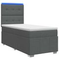 vidaXL LED boxspring posteľ s matracom Tmavosivá 80 x 200 cm Látka
