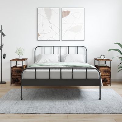 vidaXL Nočné stolíky 2 ks dymový dub 30x60x60 cm kompozitné drevo