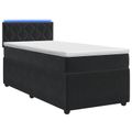 vidaXL Posteľ boxspring s matracom Čierna 90 x 190 cm Zamat