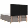 vidaXL LED box s pružinami Sivohnedá 140 x 190 cm látka