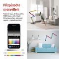 LED stojacia lampa GoSmart EMOS ZCW34BR, čierna, 175 cm, teplá biela / RGB, WiFi
