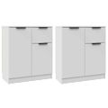 vidaXL Komody 2 ks biele 60x30x70 cm spracované drevo