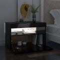 vidaXL Nočný stolík a LED svetlá 2 ks lesklý čierny 60x35x40 cm
