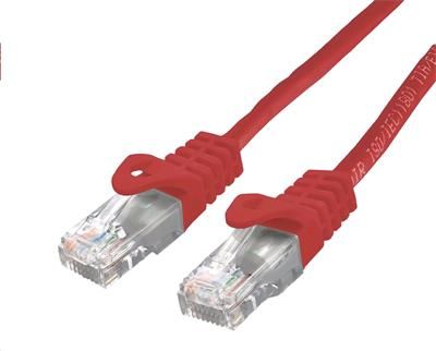 Kábel C-TECH patchcord Cat6, UTP, červený, 0,5m
