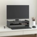 vidaXL Stojan na monitor sivý 50x27x15 cm masívna borovica