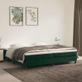 vidaXL Posteľný rám s boxspringom tmavozelený 200x200 cm zamat