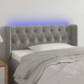 vidaXL Čelo postele s LED bledosivé 103x16x78/88 cm zamat