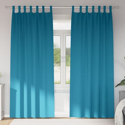 vidaXL Záclony na zatemnenie s krúžkami 2 pcs Tyrkysová 260 x 140 cm