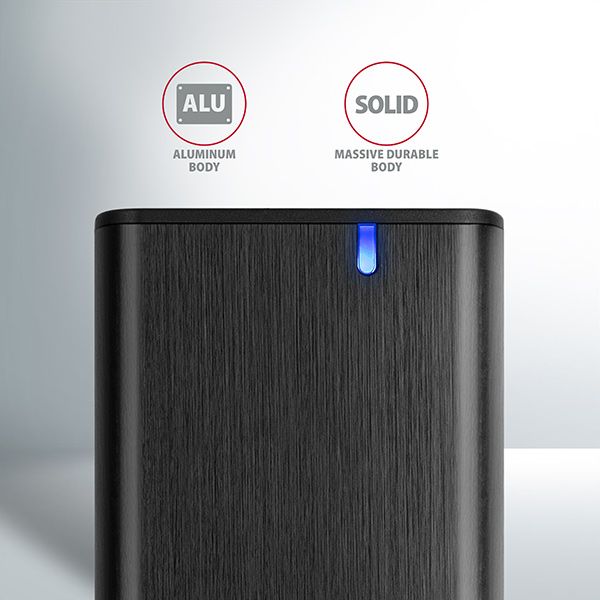 AXAGON EEM2-SBC, USB-C 3.2 Gen 2 - M.2 SATA SSD kovový RAW box, bezšroubkový Box na disk, externý, pre M.2 SATA SSD, USB 3.2 Gen2 typ C, hliník, čierny