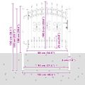 vidaXL Brána z Plotu s Špicatým Vrcholom KAMPEN 103 x 100 cm Oceľ Sivá