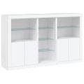 vidaXL Komoda s LED svetlami biela 162x37x100 cm