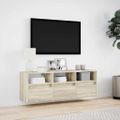 vidaXL TV nástenná skrinka s LED svetlami dub sonoma 130x31x45 cm