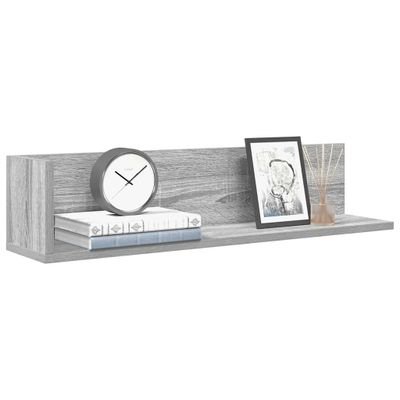 vidaXL Nástenné police 2ks sivé sonoma 75x16,5x16,5cm kompozitné drevo