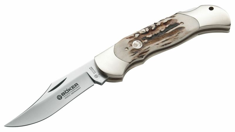 Böker Manufaktur Solingen 113004ST Optima Stag vreckový nôž 9 cm, paroh