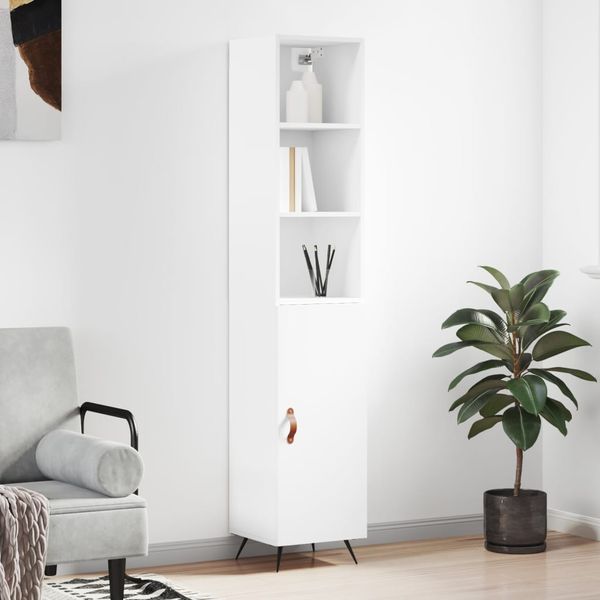 vidaXL Vysoká skrinka biela 34,5x34x180 cm spracované drevo