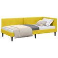 vidaXL Rohový rám postele s čelnou doskou Žltá 90 cm x 190 cm Zamat