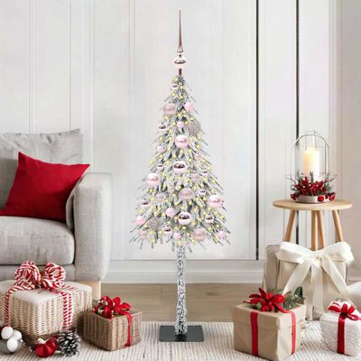 vidaXL Vianočný stromček s 150 LED-i Biela 120 cm PE a oceľ