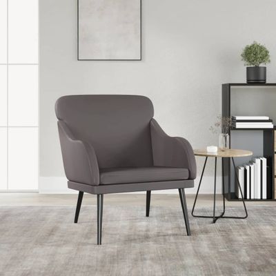vidaXL Kreslo sivé 63x76x80 cm umelá koža