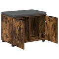 vidaXL Predsieňová lavica s vankúšom Údený Dub 60 x 38 x 46 cm