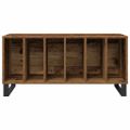 vidaXL Skrinka na gramofónové platne Staré drevo 100 x 38 x 48 cm
