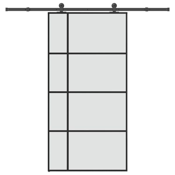 vidaXL Posuvné dvere s kovaním ESG sklo a hliník 102,5x205 cm