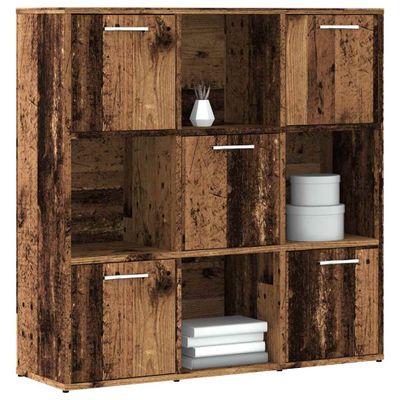 vidaXL Knižnica staré drevo 90x28x90 cm kompozitné drevo