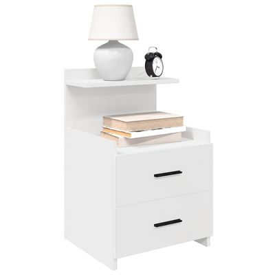 vidaXL Nočné stolíky 2 ks s 2 zásuvkami biele 40x36,5x62 cm