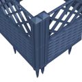 vidaXL Záhradný kvetináč s kolíkmi modrosivý 123,5x43,5x43,5 cm PP