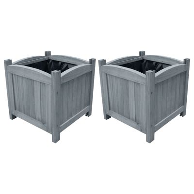 vidaXL Vyvýšené záhradné záhony 2 ks 30x30x30 cm, jedľový masív
