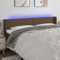 vidaXL Čelo postele s LED tmavohendé 163x16x78/88 cm látka