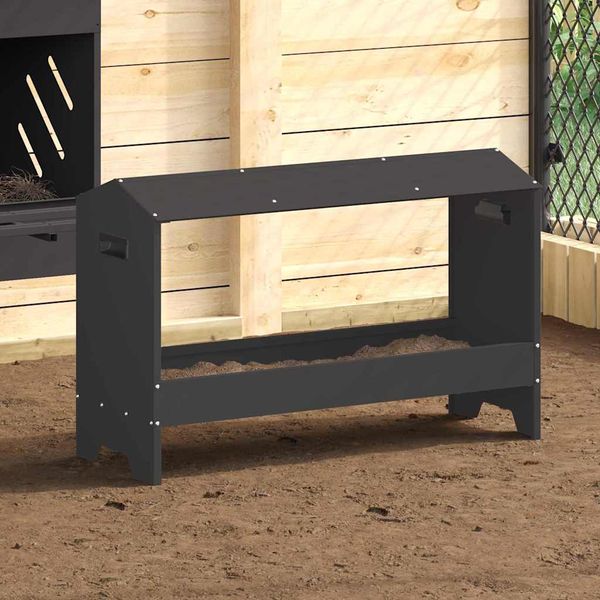 vidaXL Krmná žľab pre slede Čierna 81 x 32 x 53,5 cm