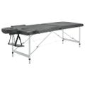 vidaXL Masážny stôl, 2 zóny, hliníkový rám, antracitový 186x68 cm