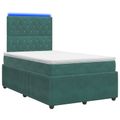 vidaXL LED boxspring posteľ s matracom Tmavozelená 120 x 190 cm Zamat