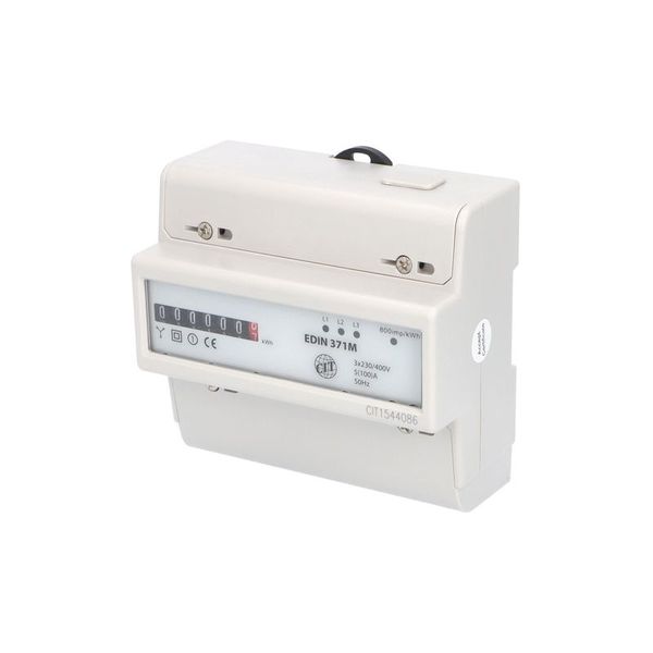 Elektromer EDIN 371M, 100A, 7mod., mechanický číselník, 3-fáz., 1-tar., podružný