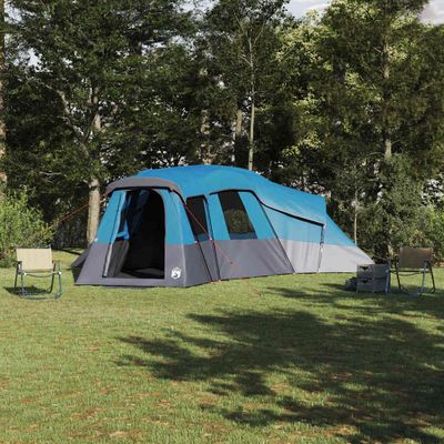 vidaXL Rodinný stan so strechou Modrá 762 x 655 x 218 cm taft